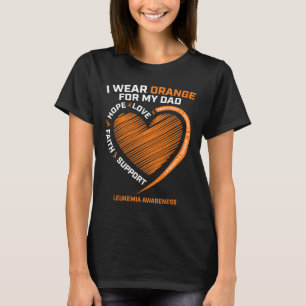 Women Kids I Wear Orange For My Dad Leukaemia Awar T-Shirt