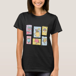 Women Kindergarten Teacher Stamps First Day Of Sch T-Shirt