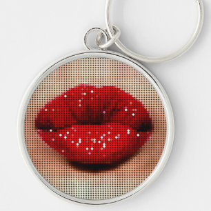 Women Kissing Lips Keychain