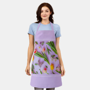 Women Kitchen Cute Flowers Cooking Baking BBQ Work Apron