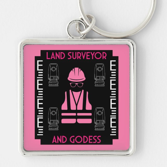 Women land surveyors key ring (Front)