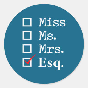 Women lawyer attorney law school graduation gift - classic round sticker