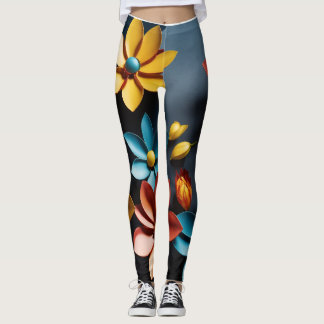 women leggings grey colour floral base