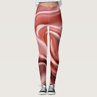 women leggings peachy satin swirls