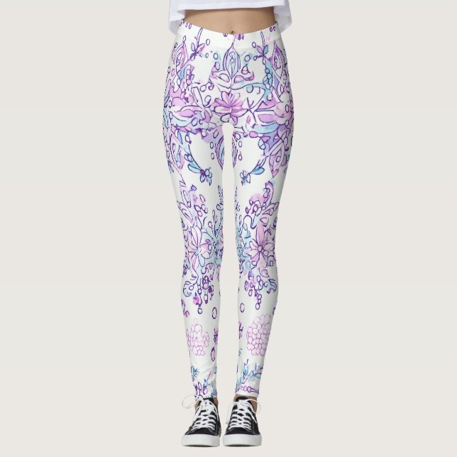 WOMEN LEGGINGS PRINTED FLORAL DESIGN (Front)