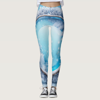 women leggings with sky blue oceanic 