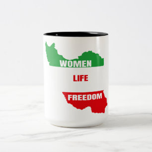Women Life Freedom Support Women of Iran Two-Tone Coffee Mug