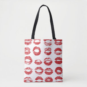 Women lips set. Hand drawn watercolor lips isolate Tote Bag