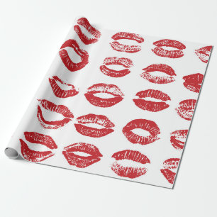 Women lips set. Hand drawn watercolor lips isolate Wrapping Paper
