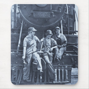 Women Locomotive Mechanics 1918 WWI Mouse Pad