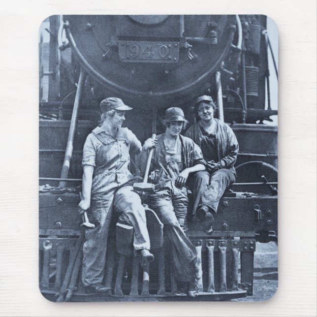Women Locomotive Mechanics 1918 WWI Mouse Pad (Front)