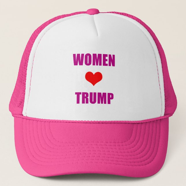 Women love Trump Women for Trump Trucker Hat (Front)