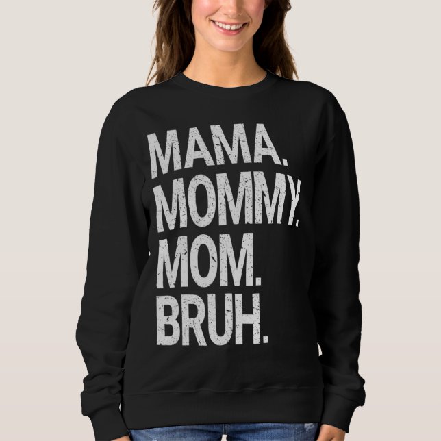 Women Mama Mummy Mum Bruh Mummy And Me Leopard Mot Sweatshirt (Front)