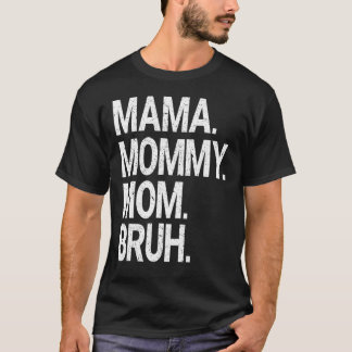 Women Mama Mummy Mum Bruh Mummy And Me Leopard Mot T-Shirt