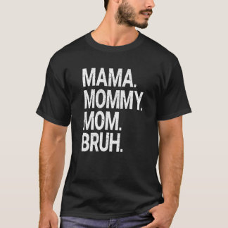 Women Mama Mummy Mum Bruh Mummy And Me Leopard Mot T-Shirt