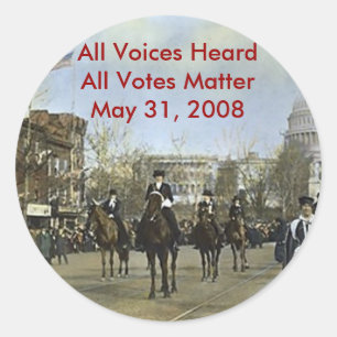 women march, All Voices Heard All Votes Matter Classic Round Sticker