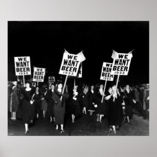WOMEN MARCH for BEER - PROHIBITION 1933 Poster