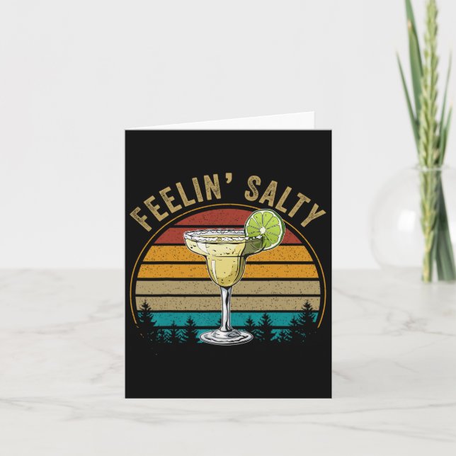 Women Margarita-shirt Feeling Salty Cinco De Mayo  Card (Front)