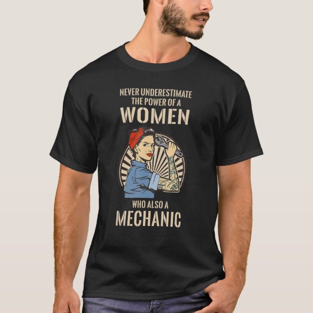 Women Mechanic Proud Diesel Mechanic Trucker T-Shirt (Front)