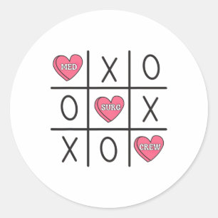 Women Med Surg Nurse Valentine's Day Medical Surgi Classic Round Sticker