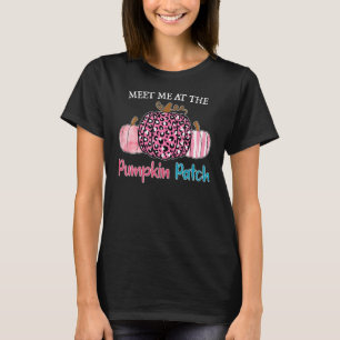 Women Meet Me at The Pumpkin Patch Plaid Pumpkins T-Shirt