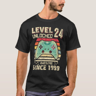 Women Men 24th Birthday Level 24 Unlocked Since 19 T-Shirt
