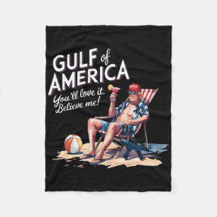 Women Men Greeting From The Gulf Beach Of America Fleece Blanket