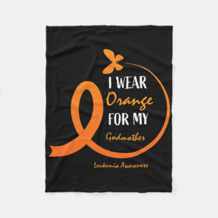 Women Men I Wear Orange For My Godmother Leukaemia Fleece Blanket