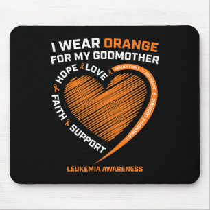 Women Men I Wear Orange For My Godmother Leukaemia Mouse Pad