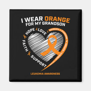 Women Men I Wear Orange For My Grandson Leukaemia Magnet
