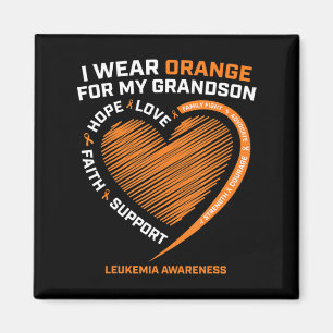 Women Men I Wear Orange For My Grandson Leukemia A Magnet