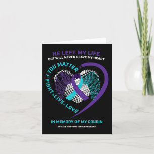 Women Men In Memory Of Cousin Suicide Prevention A Card
