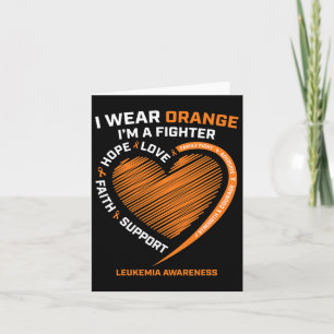 Women Men Kids Fighter Gift I Wear Orange Leukaemi Card