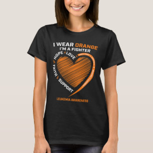 Women Men Kids Fighter Gift I Wear Orange Leukemia T-Shirt