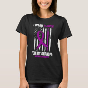 Women Men Kids Purple Grandpa Alzheimers Awareness T-Shirt