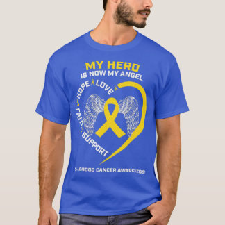 Women Men My Hero Is Now My Angel Childhood Cancer T-Shirt