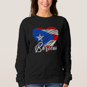 Women Men Puerto Rican Hispanic Heritage Boricua P Sweatshirt