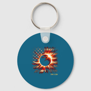 Women Men Totality American Flag Total Solar Key Ring