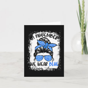 Women Messy Bun Hair Diabetes Awareness  Card