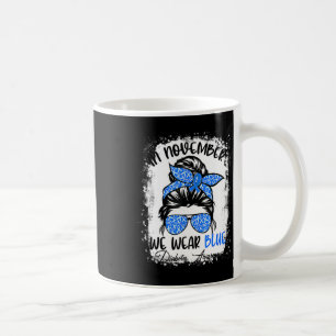 Women Messy Bun Hair Diabetes Awareness Coffee Mug