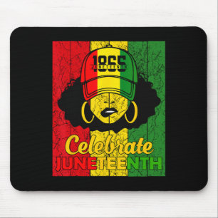Women Messy Bun Juneteenth Celebrate Indepedence D Mouse Pad