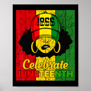 Women Messy Bun Juneteenth Celebrate Indepedence D Poster