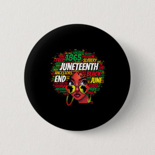 Women Messy Bun Juneteenth Celebrate Independence 6 Cm Round Badge