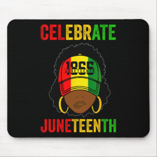 Women Messy Bun Juneteenth Celebrate Independence Mouse Pad