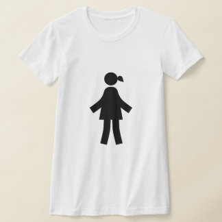 Women Minimalist Stick Figure Icon T-shirt