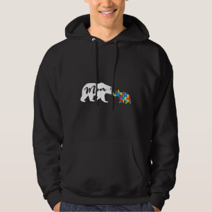 Women Mom Bear Autistic Autism Awareness Hoodie