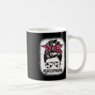 Women Mom Life Soccer Mom Mothers Day Messy Bun Wo Coffee Mug
