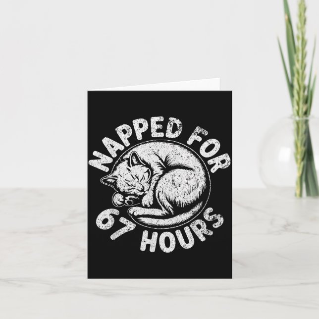 Women Napped For 67 Hours Funny Cat Lover Owner Gi Card (Front)