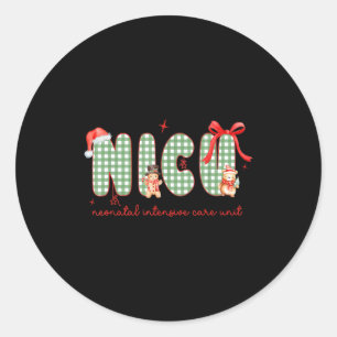 Women Nicu Nurse Christmas Newborn Neonatal Icu Ho Classic Round Sticker