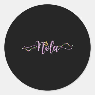 Women Nola Mardi Gras Carnival Mardi Classic Round Sticker
